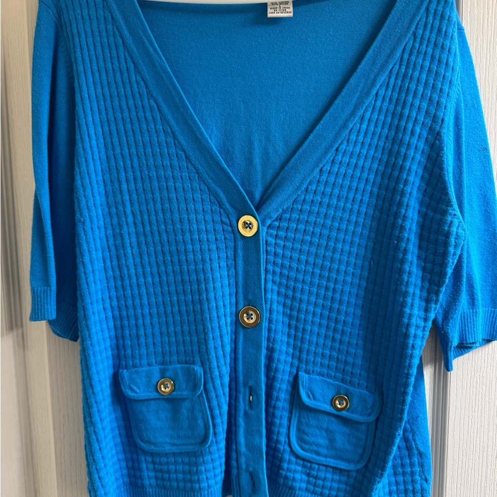 NWOT WD.NY Vibrant Blue Knit Top